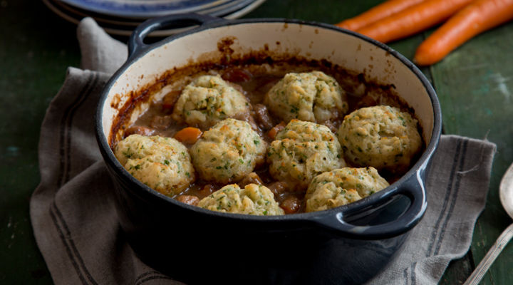 Beef beer herb dumplings