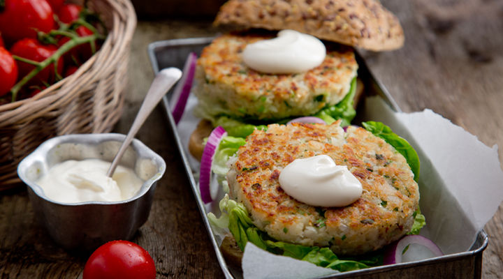 Cod burgers yogurt mayo recipe
