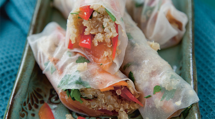 David salmon rice paper rolls