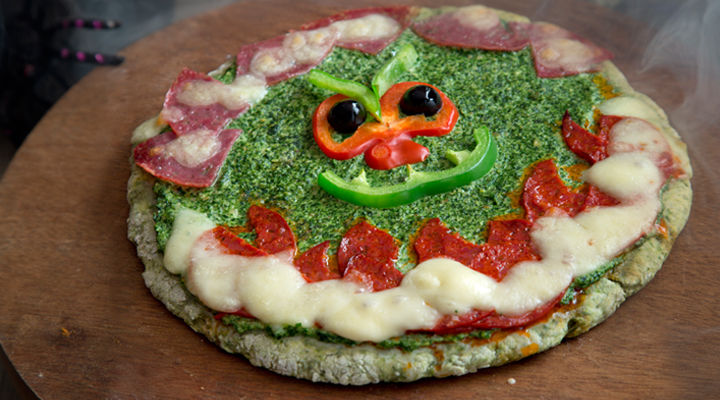Green ghouly pizza recipe