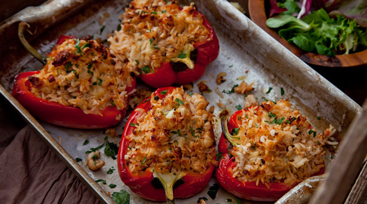 Stuffed turkey mince peppers recipe
