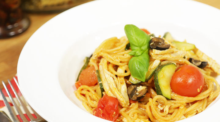One Pan Chicken Spaghetti