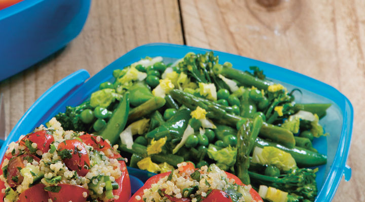 Big Green Vegetable Salad with Herby Dressing