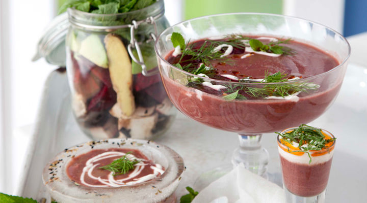 Claire beetroot mint soup
