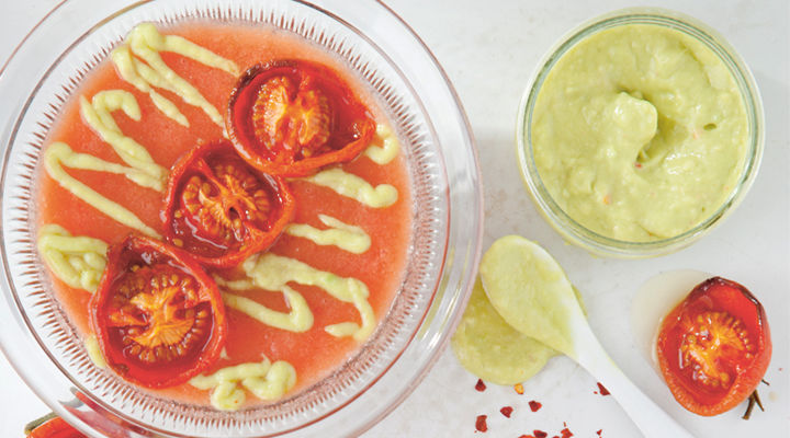 Claire raw roasted tomato avocado
