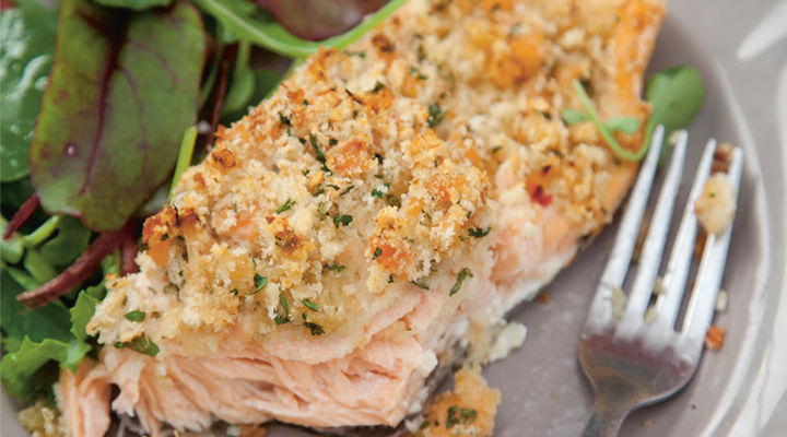 Martin fish horseradish crusted salmon
