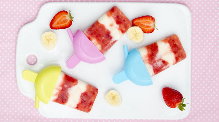 Strawberry And Banana Yogurt Pops