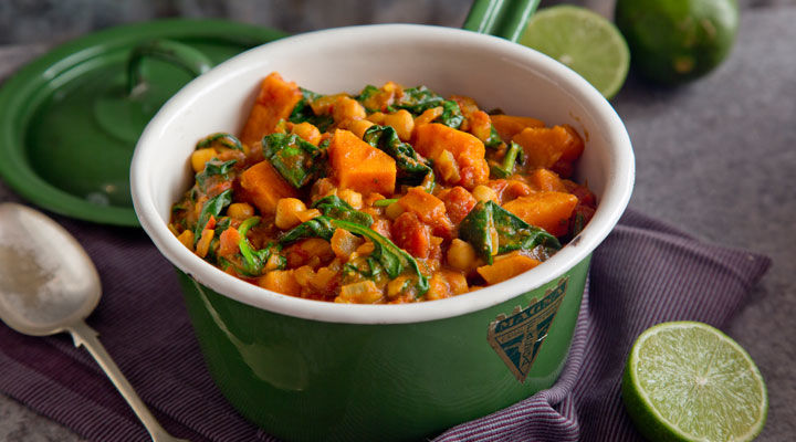 Sweet Potato, Chickpea And Spinach Jalfrezi Curry