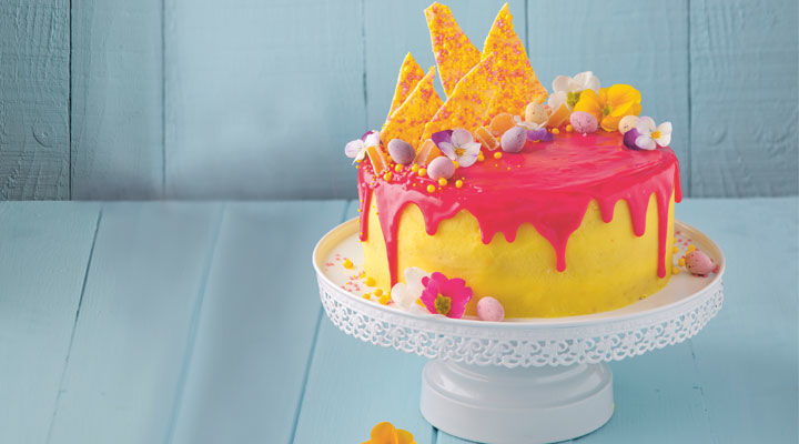 Lemon and Coconut Layer Drip Cake