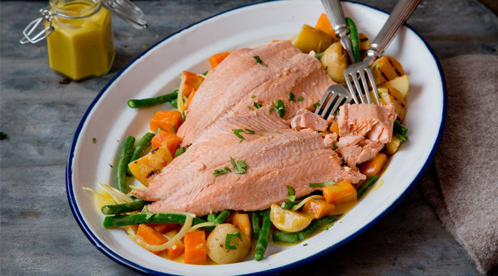Poached trout