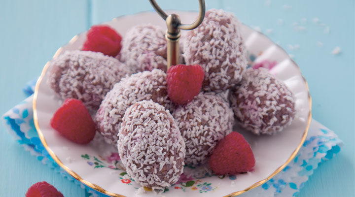 Raspberry and Coconut Eggs