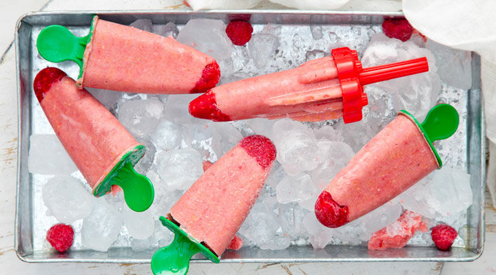 Peach And Raspberry Yogurt Ice Pops