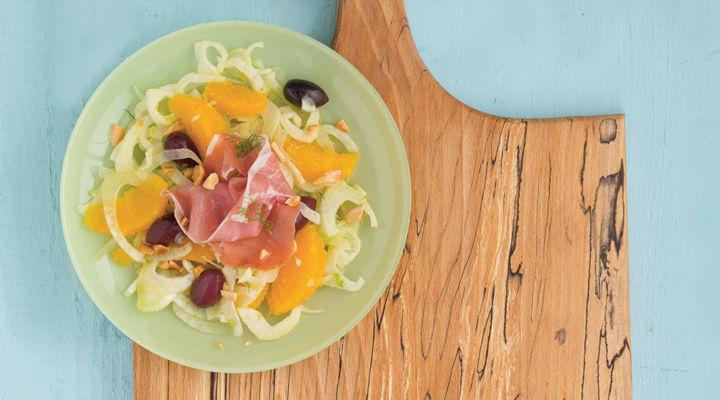 Fennel orange and prosciutto salad