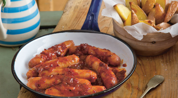O'Flynn's Gourmet Sausages with Chunky Chips