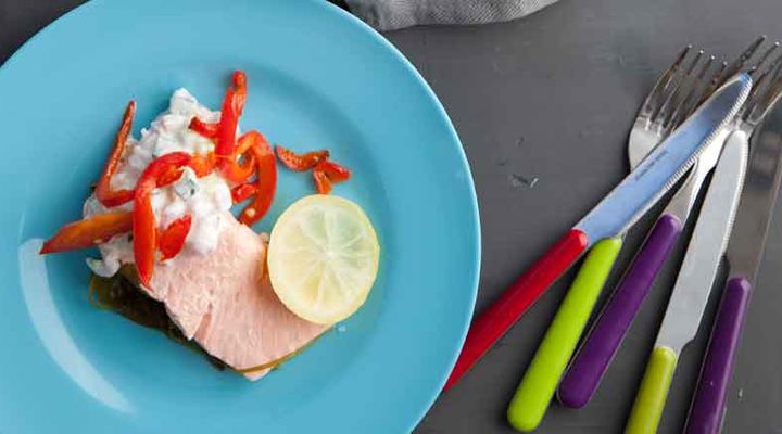 Poached salmon