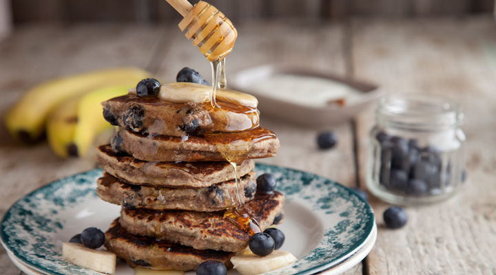 Blueberry and banana pancakes