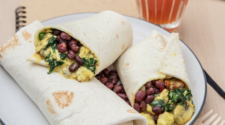 I'm a little vegan Tofu scramble breakfast burrito. SuperValu Vegan Breakfast tBurrito