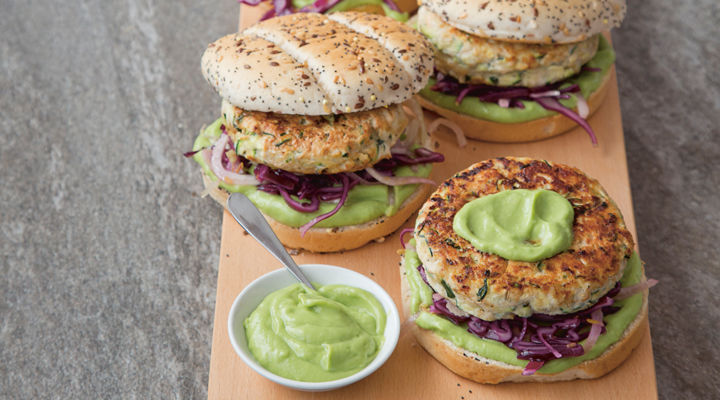 Courgette chicken fennel burgers