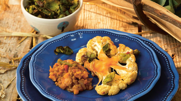 Happy pear roasted cauliflower wings lentils