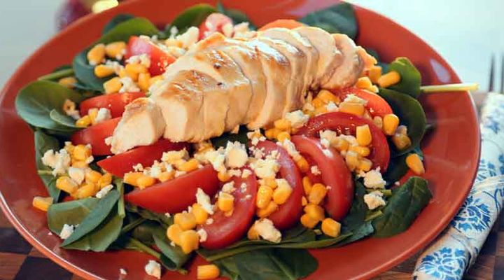 Spinach and chicken salad recipe