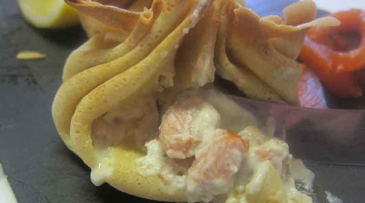 Smoked salmon pancake recipe