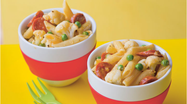 Penne carbonara chorizo