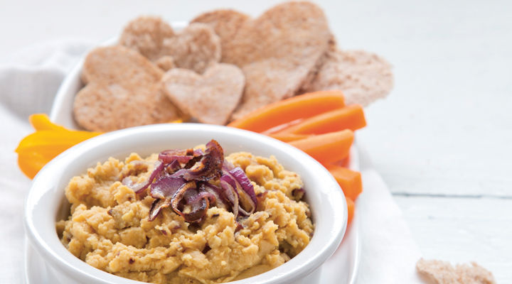 Roasted red onion hummus recipe