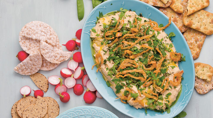 Roasted shallot butter bean dip