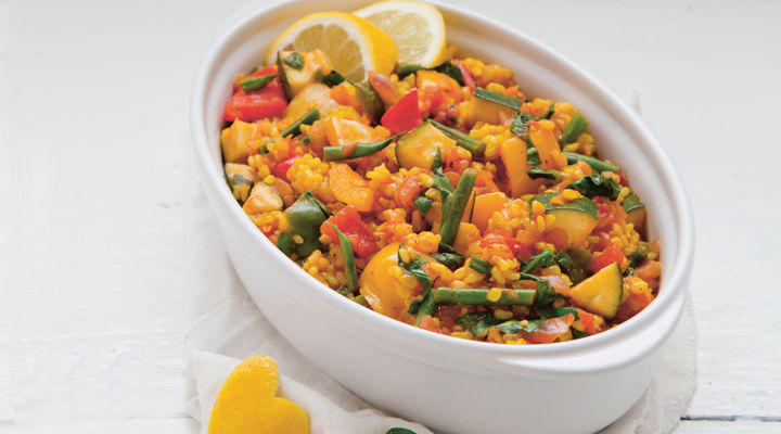 Spanish roasted veg paella recipe