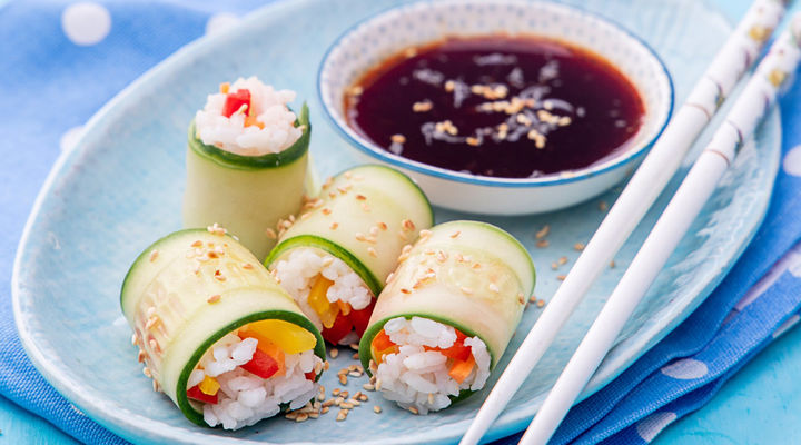 SuperValu Sharon Hearne-Smith Cucumber Sushi Rolls for cooking with kids. SuperValu Sharon Hearne-Smith Cucumber Sushi Rolls