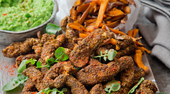 Chia Crusted Chicken Goujons