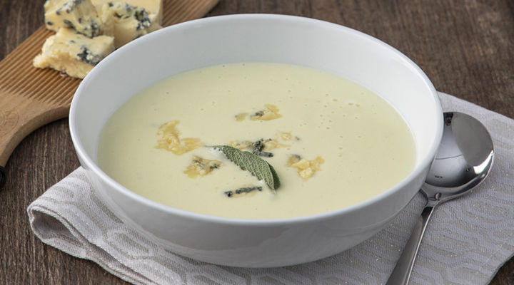 Cream of celeriac & blue cheese soup