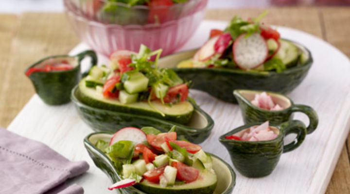 Avocado, Red Onion & Vine Cherry Tomato Salad with Lime & Coriander Salsa