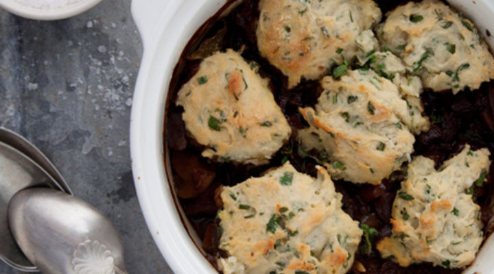 Traditional Beef Casserole with Herb Dumplings