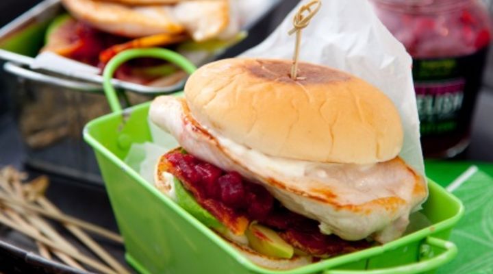 Chicken and bacon home style burger