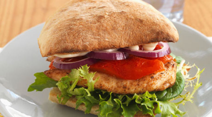 Chicken Fillet Burger with Streaky Bacon