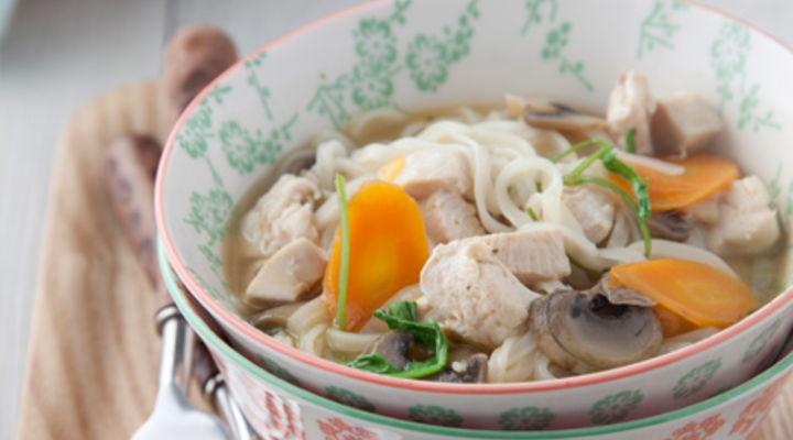 Diced Chicken Broth with Rice Noodles
