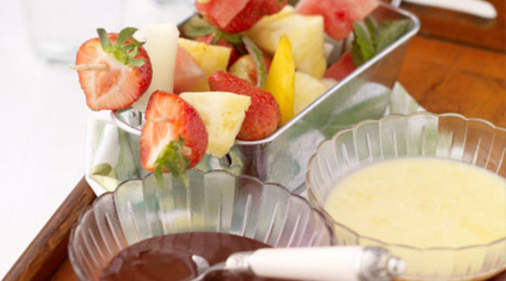 Duo of Chocolate Fondue with Fresh Summer Fruit