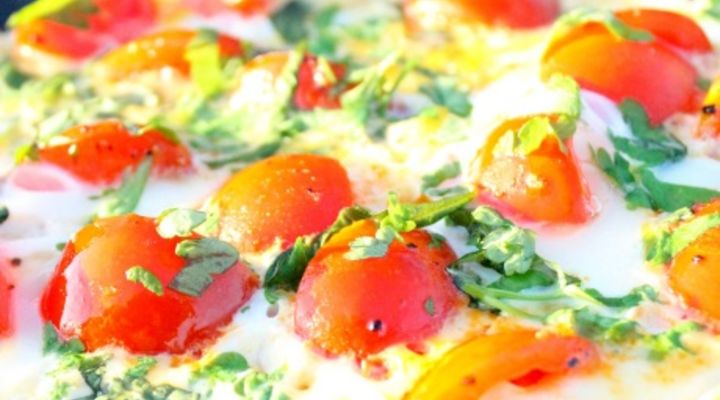 Cherry tomato and herb heart-healthy omelette
