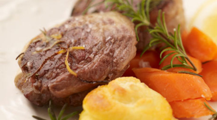 Lamb Noisettes with Lemon and Herb Jus and Duchesse Potato