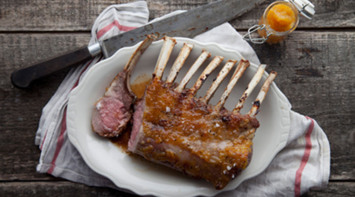 Roasted Rack of Lamb with Poitín Marmalade Crust