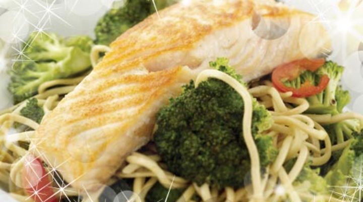 Pan Seared Salmon with Chilli Noodles