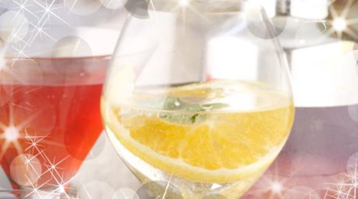 Orange & Basil Bellini with Cardamom