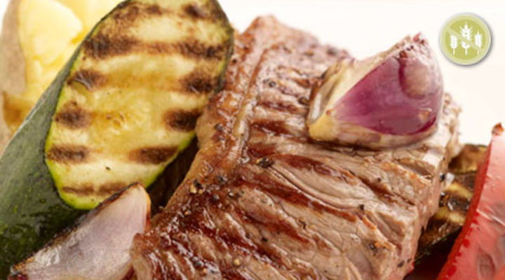 Pan Fried Sirloin Steak with Roasted Root Vegetables