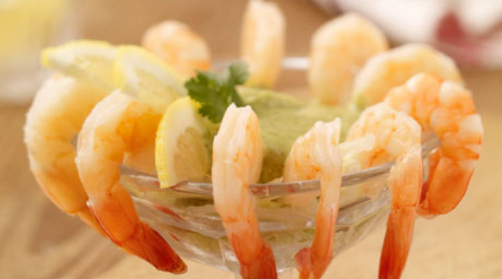 Prawns with Coriander Pesto Mayonnaise