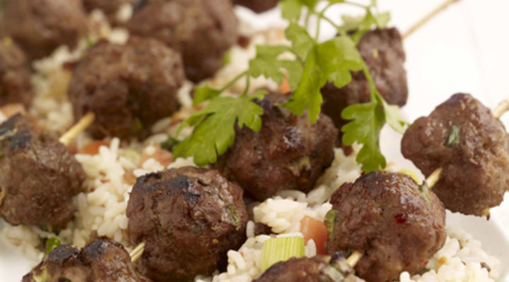 Mini Beef Kebabs with Warm Rice Salad