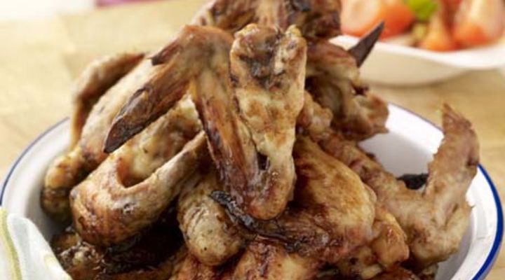 Citrus Chicken Wings with Tomato and Spring Onion Salad