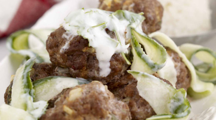 Mini Meatballs with Yogurt and Cucumber Relish