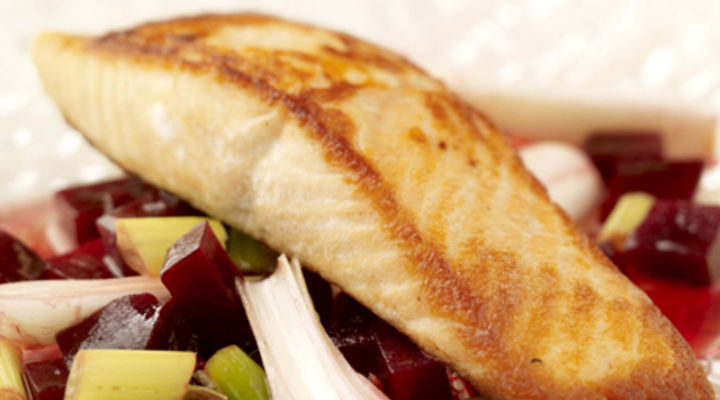 Pan-fried Darne of Salmon with Beetroot Salad