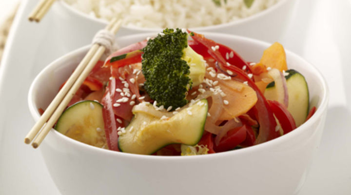 Vegetable Stir-fry with Buttered Rice